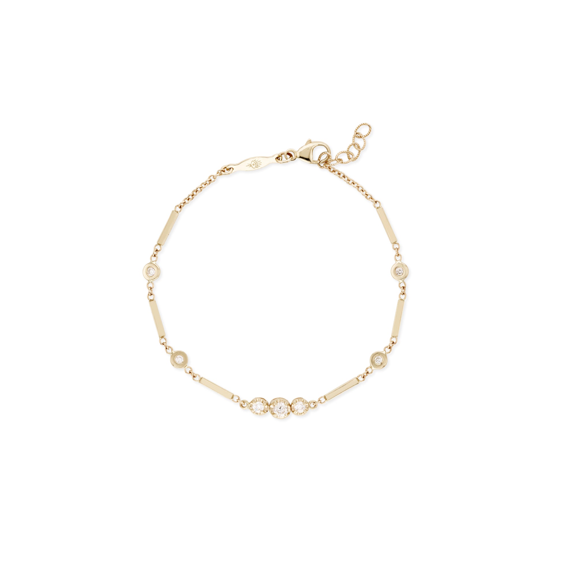 3 Diamond Kate Smooth Bar Bracelet