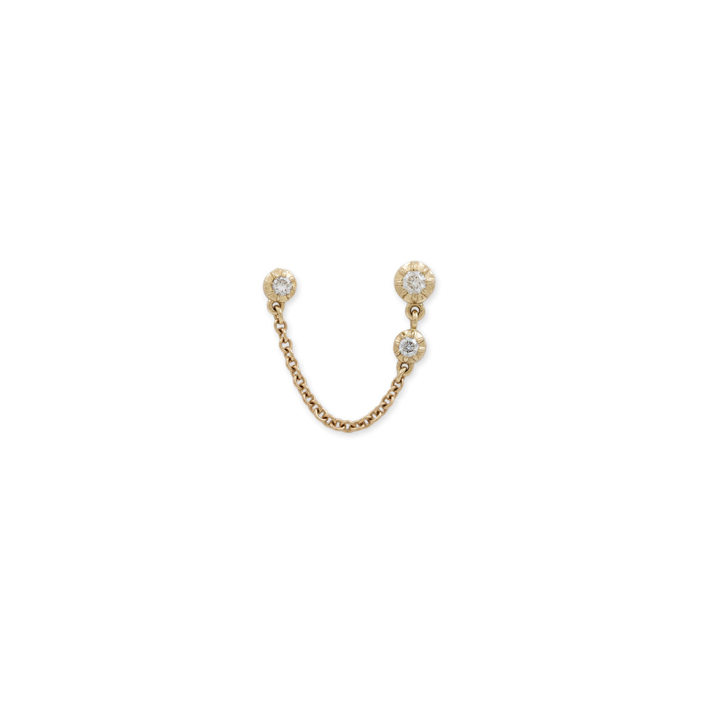 3 Graduated Round Sophia Diamond Chain Double Stud