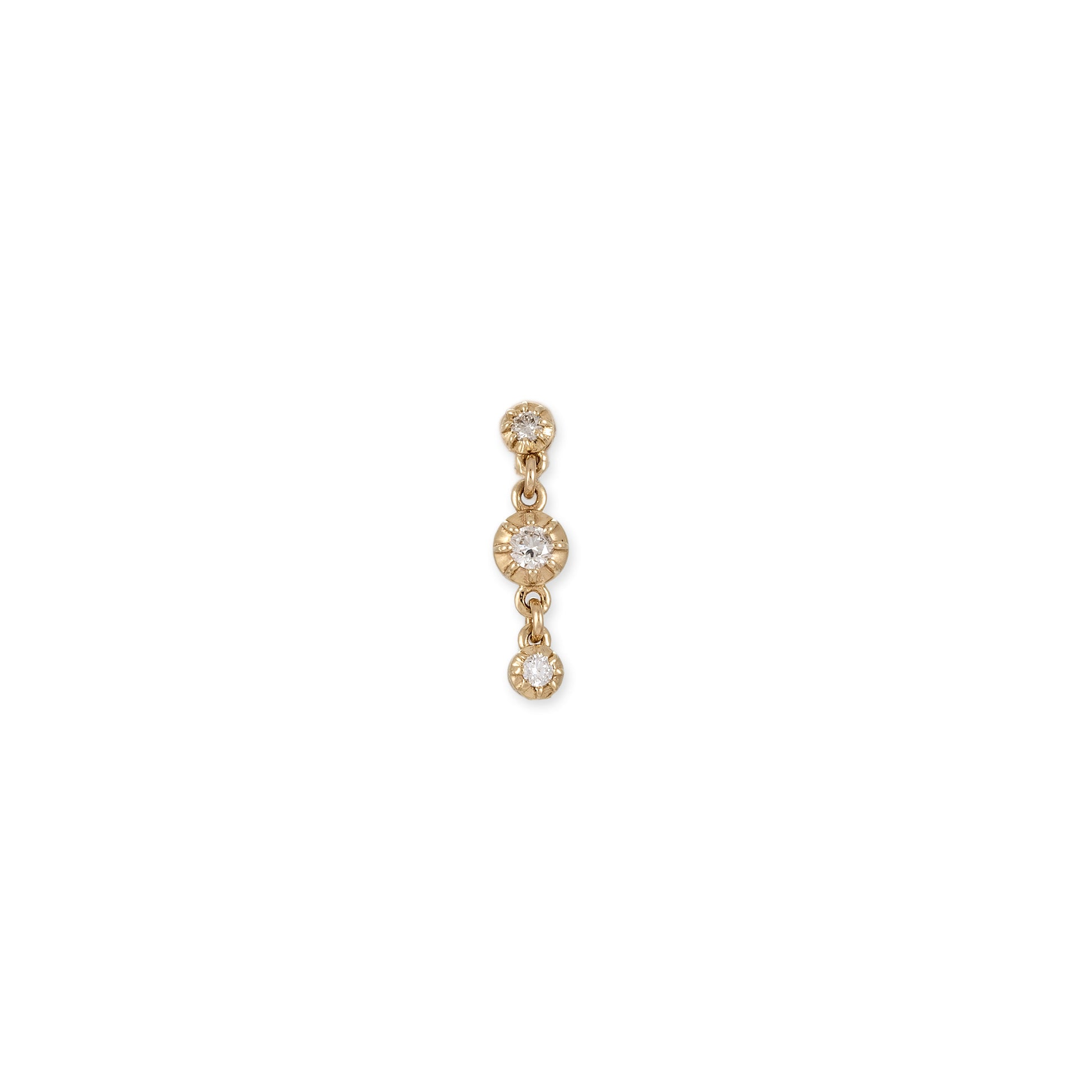 3 Graduated Sophia Diamond Drop Stud Earring