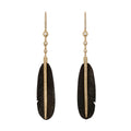 3 Sophia Diamond + Pave Black Horn Feather Earrings
