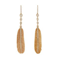 3 Sophia Diamond + Pave Natural Bone Feather Earrings