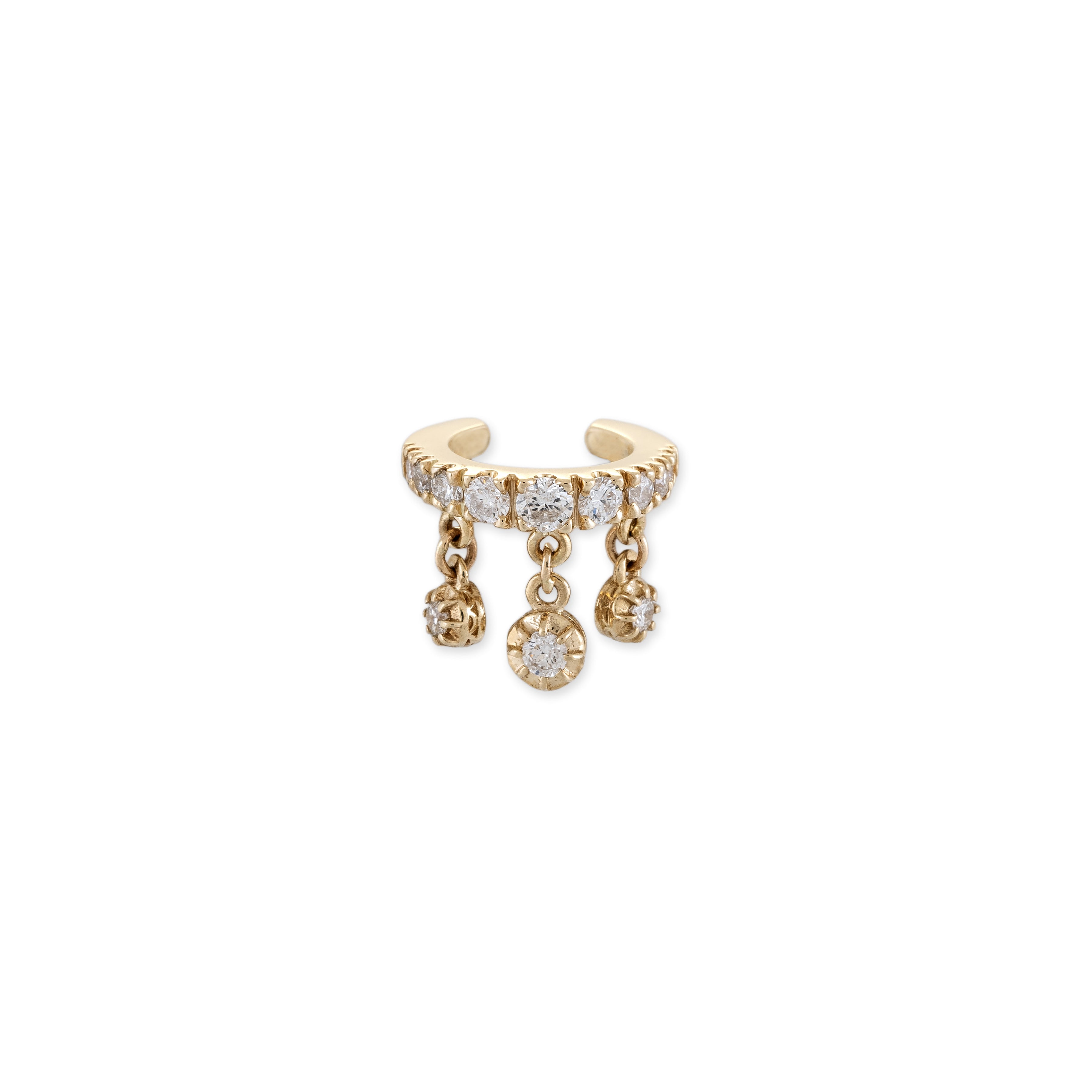 Triple Round Sophia Diamond Shaker Pave Ear Cuff
