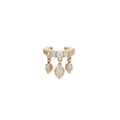 Triple Upside Down Teardrop Sophia Diamond Shaker Pave Ear Cuff