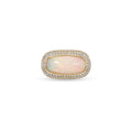 Long Opal Sideways Ring with Pavé Diamonds