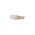 Graduated 3 Row Pave Diamond Peaked Dome Ring