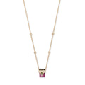 Pave Green Tourmaline Teardrop Cap + Watermelon Tourmaline Baguette Crystal Necklace