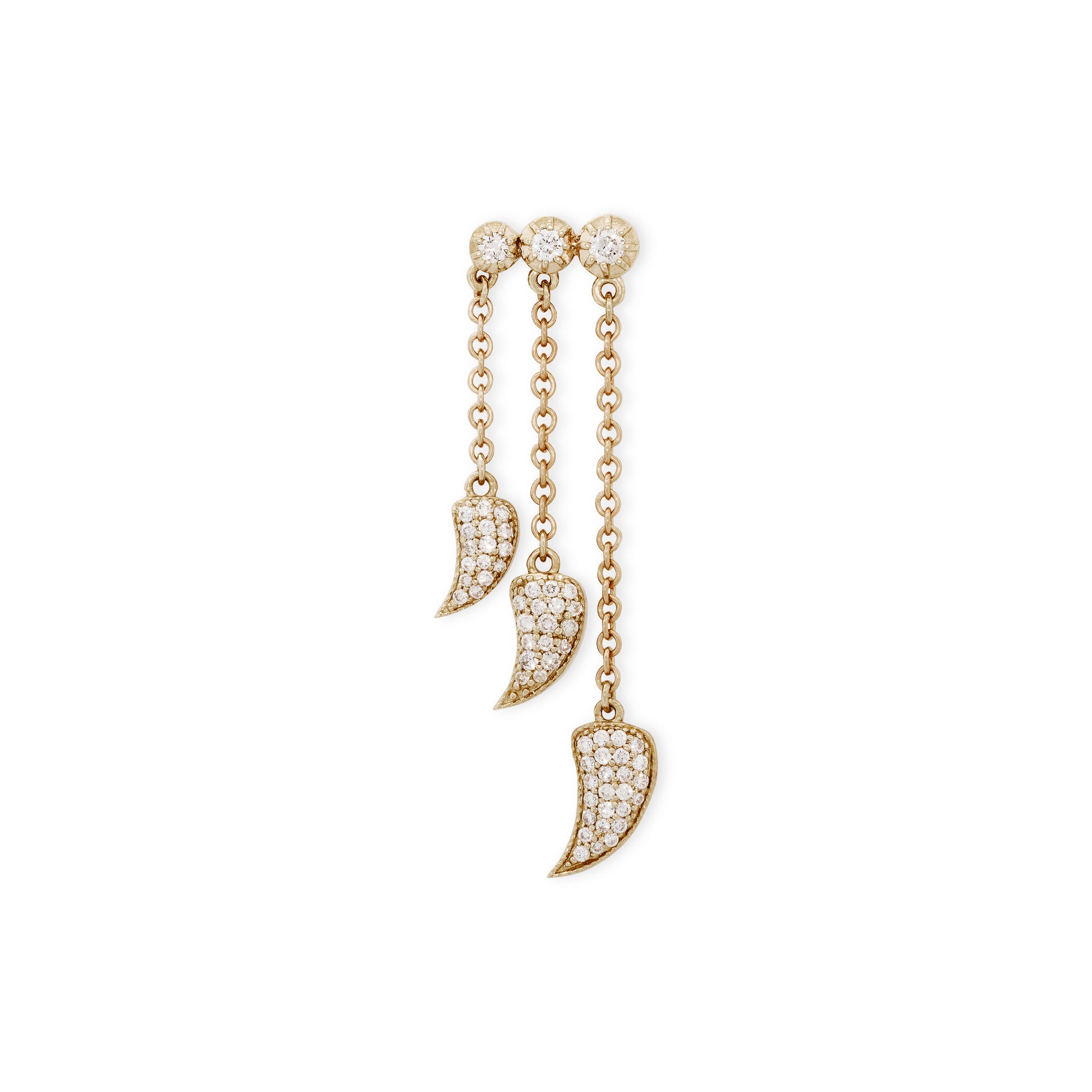 3 Sophia Diamond Pave Tusk Chain Drop Stud