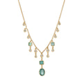 Multi Shape Green Tourmaline Shower + Sophia Diamond Shaker Necklace