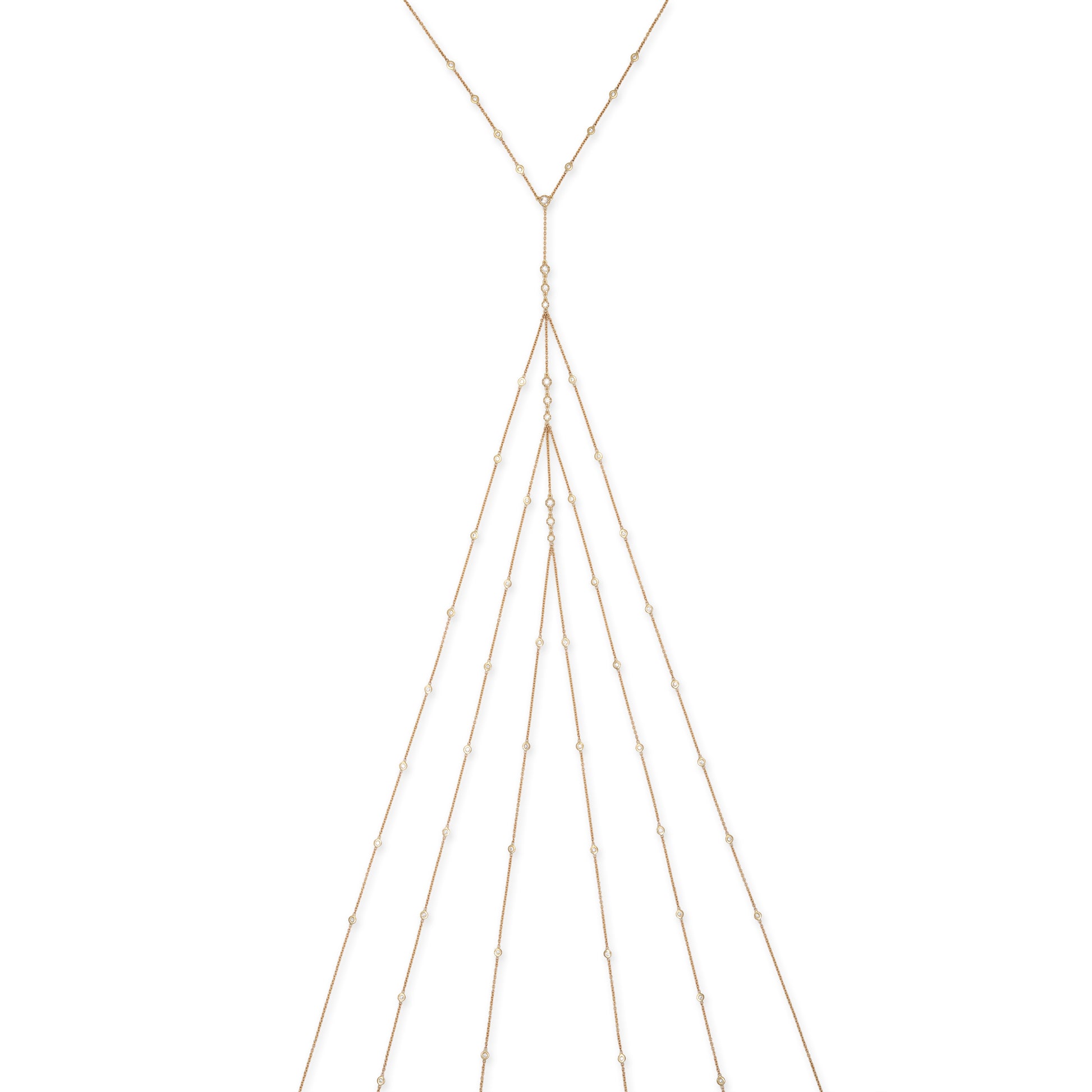 3x3 Graduated Sophia Diamond Center + Triple Row Diamond Bodychain