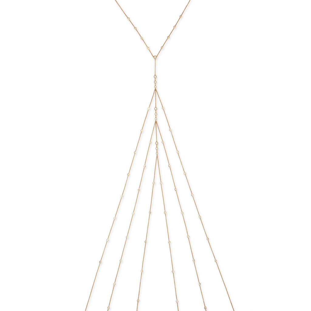 3x3 Graduated Sophia Diamond Center + Triple Row Diamond Bodychain
