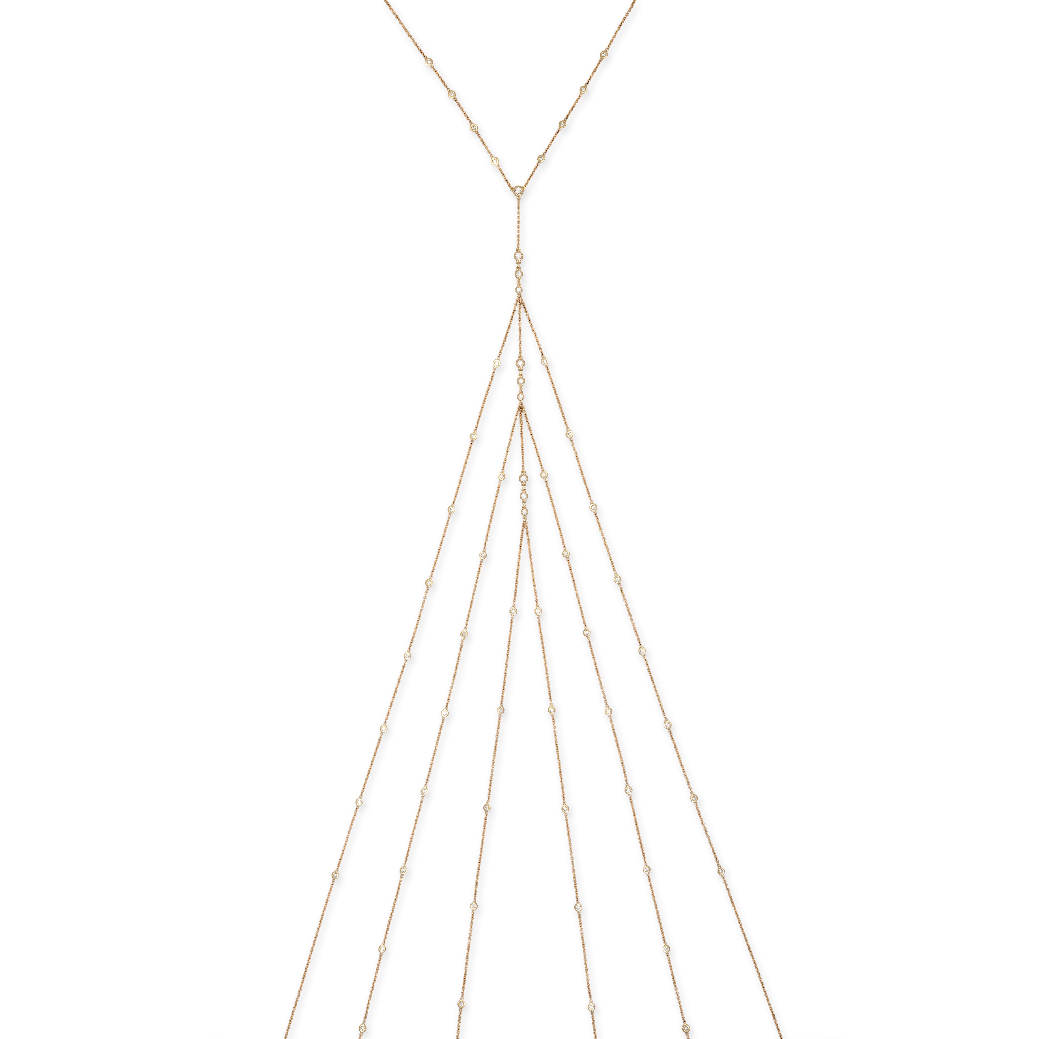 3x3 Graduated Sophia Diamond Center + Triple Row Diamond Bodychain