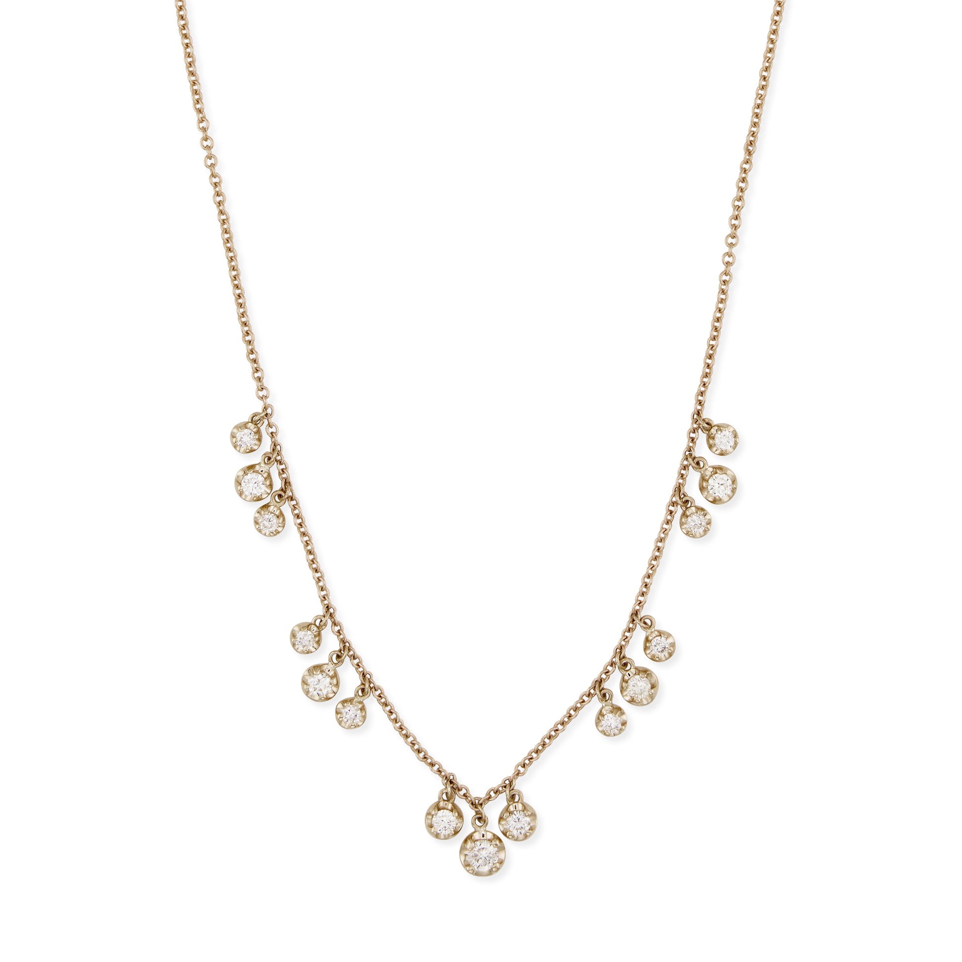 Graduated 3x5 Round Alexa Diamond Shaker Necklace