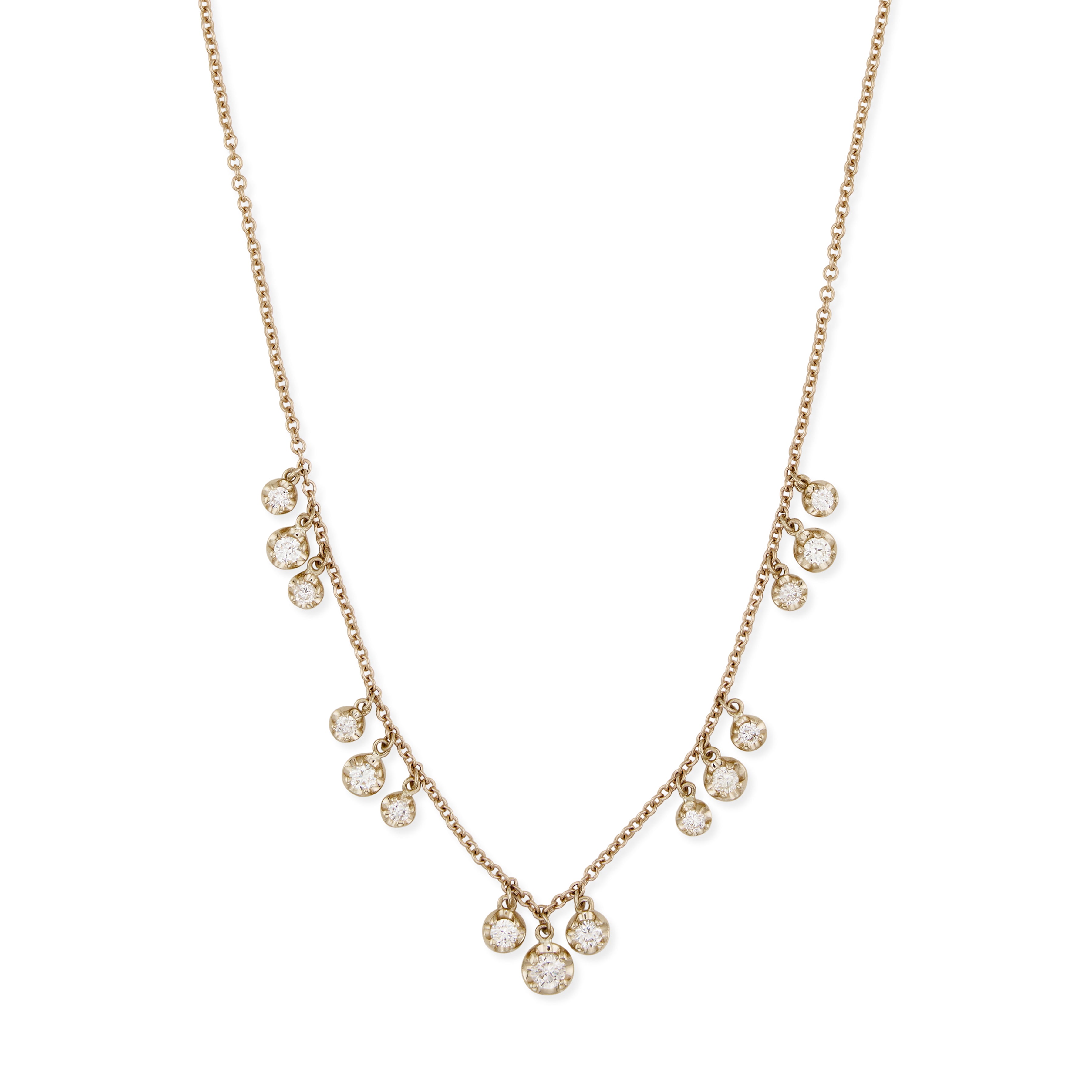 Graduated 3x5 Round Alexa Diamond Shaker Necklace