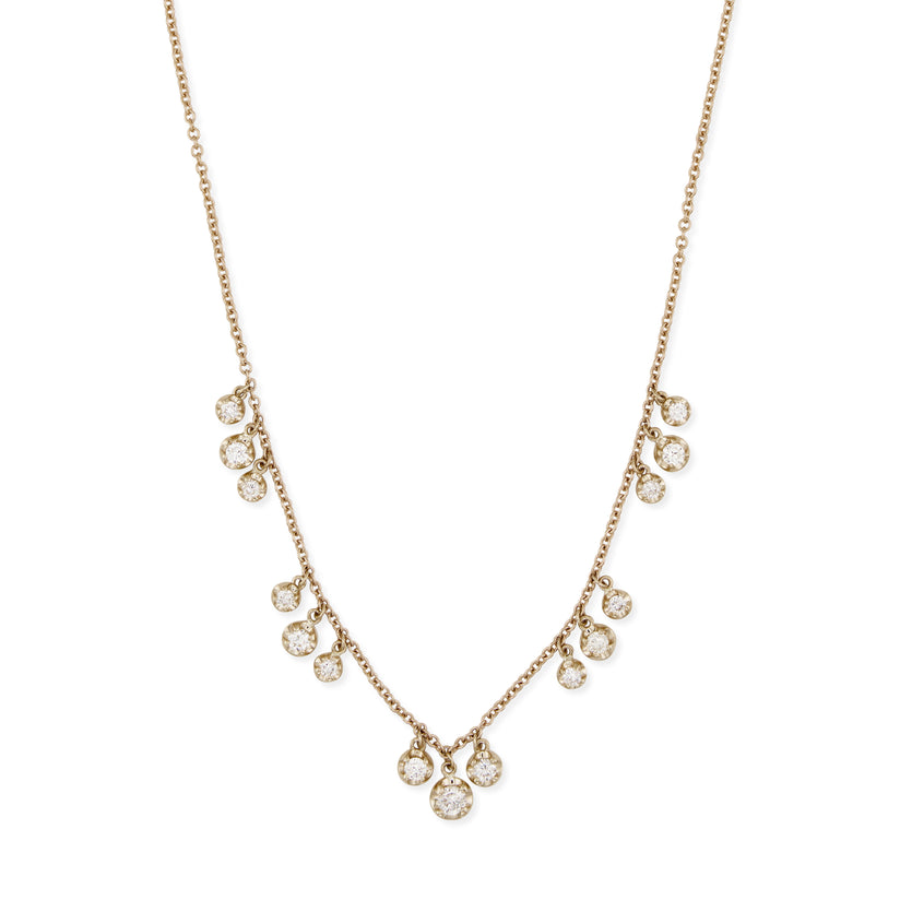 Graduated 3x5 Round Sophia Diamond Shaker Necklace