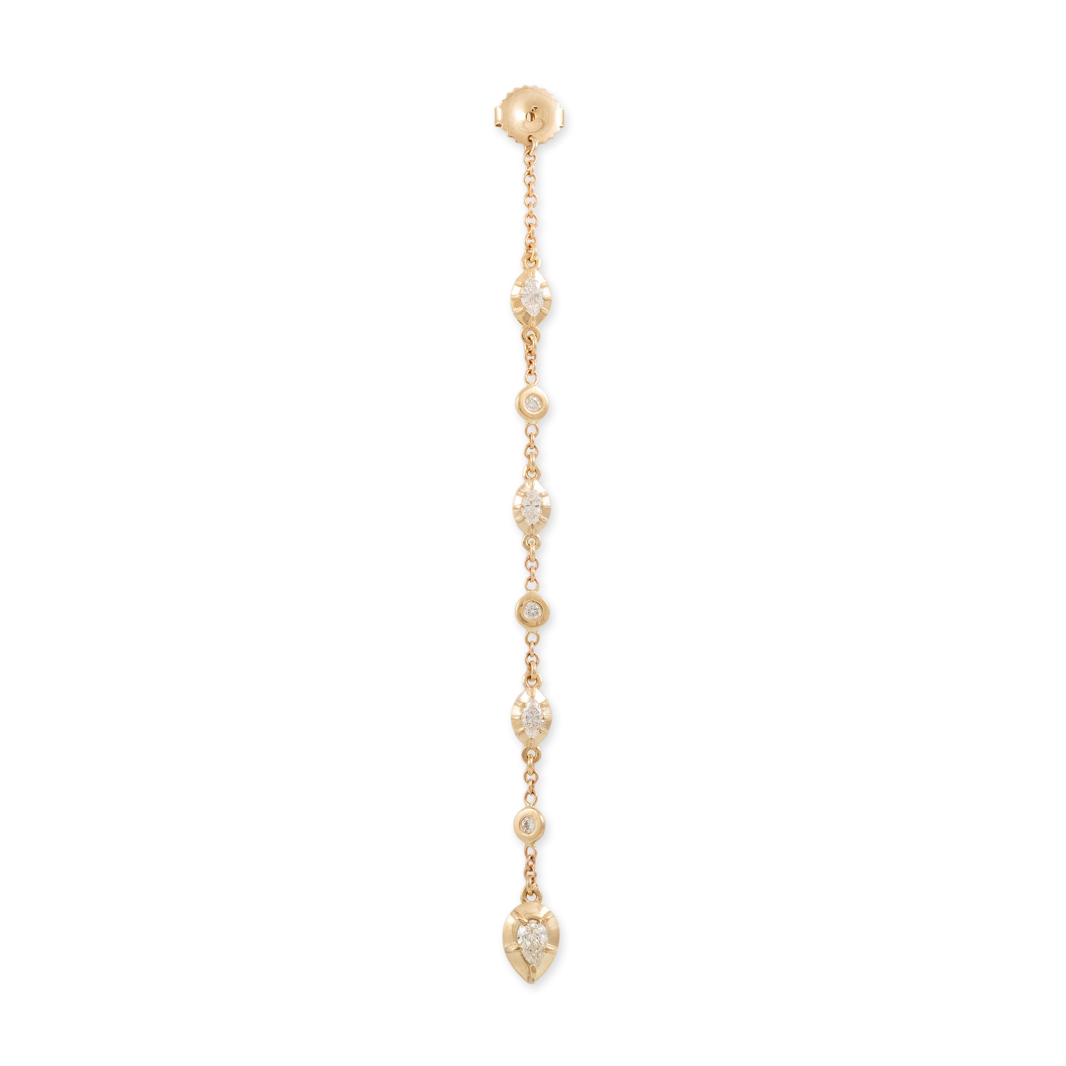 Multi Shape Sophia Diamond + Round Diamond Earring Back