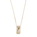 Pave Rose Cut Diamond Cap Tapered Rutilated Quartz Crystal Necklace