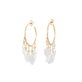 5 Diamond Moonstone Leaf Shaker Hoops