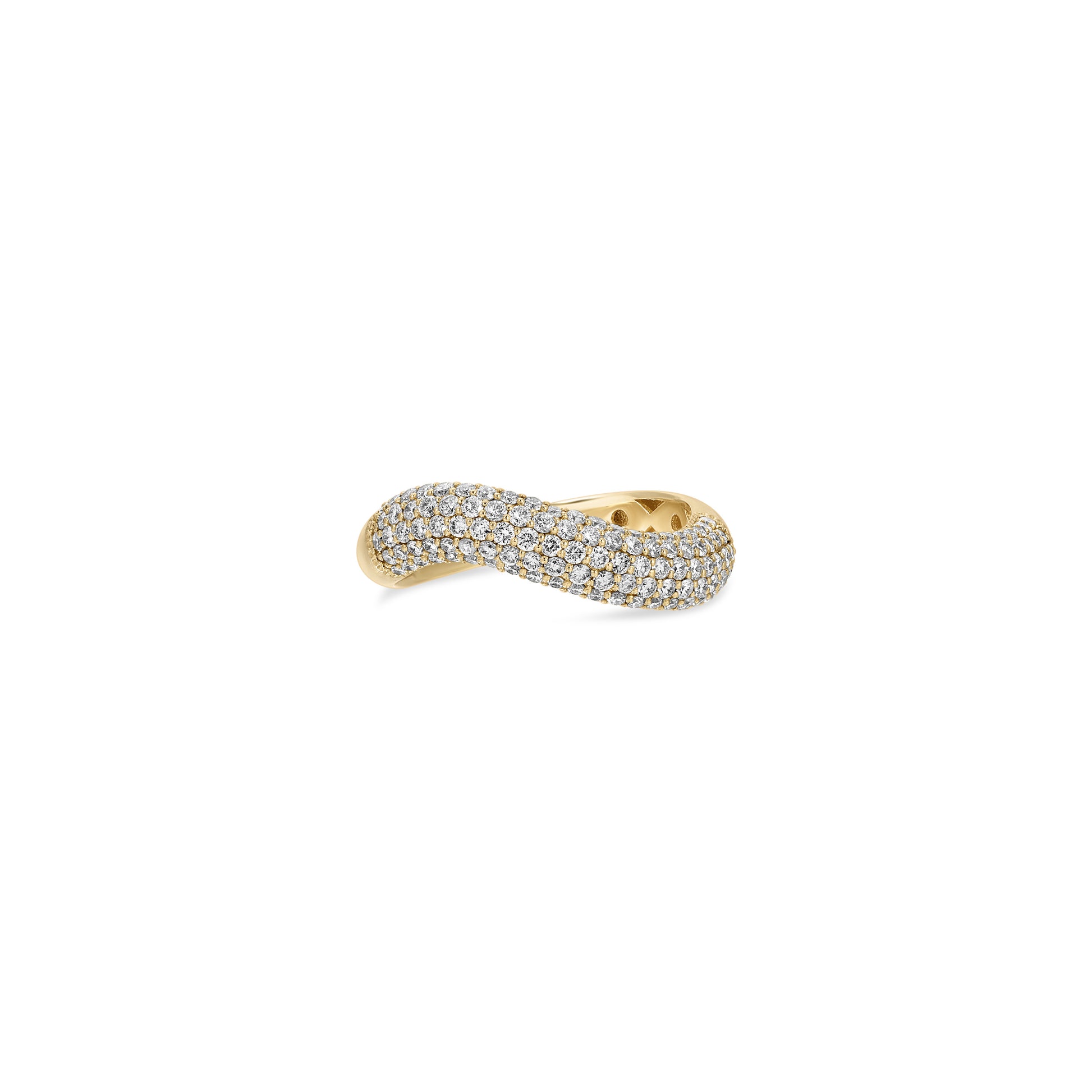 Pave Rounded Dome Wave Ring