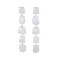 Freeform Slice Lavender Chalcedony Earrings