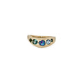 5 Multi Shape Opal + Blue Tourmaline Freeform Dome Ring