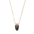 Pave Pink Tourmaline Cap + Titanium Quartz Crystal Necklace
