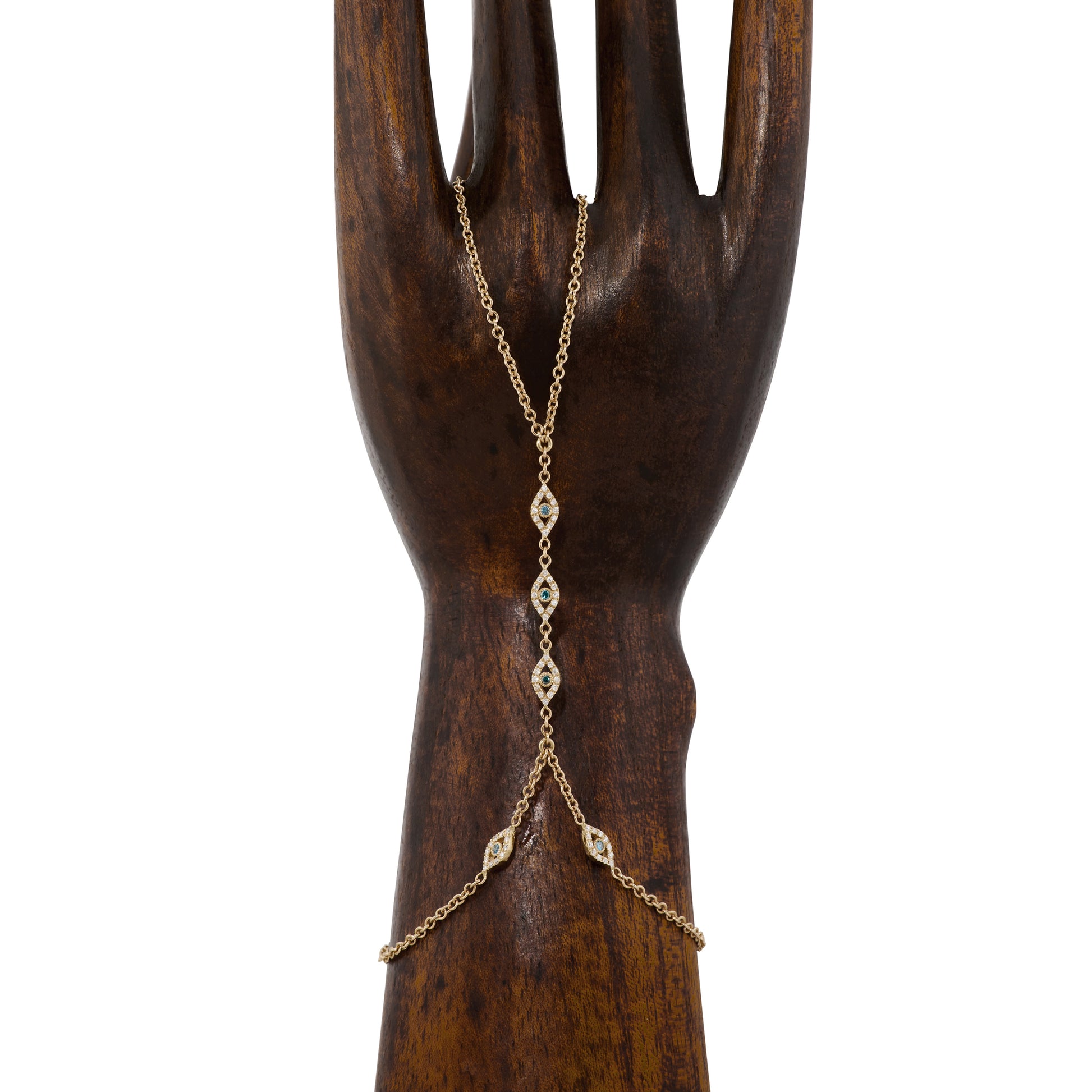 5 Pave Mini Eye Finger Bracelet