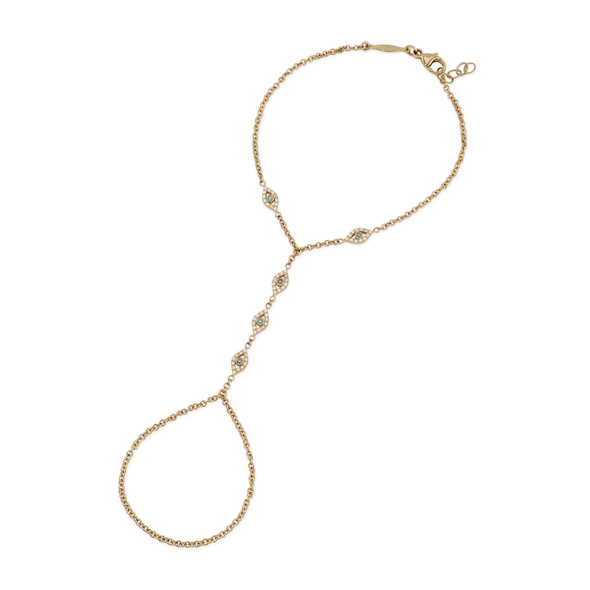 5 Pave Mini Eye Finger Bracelet