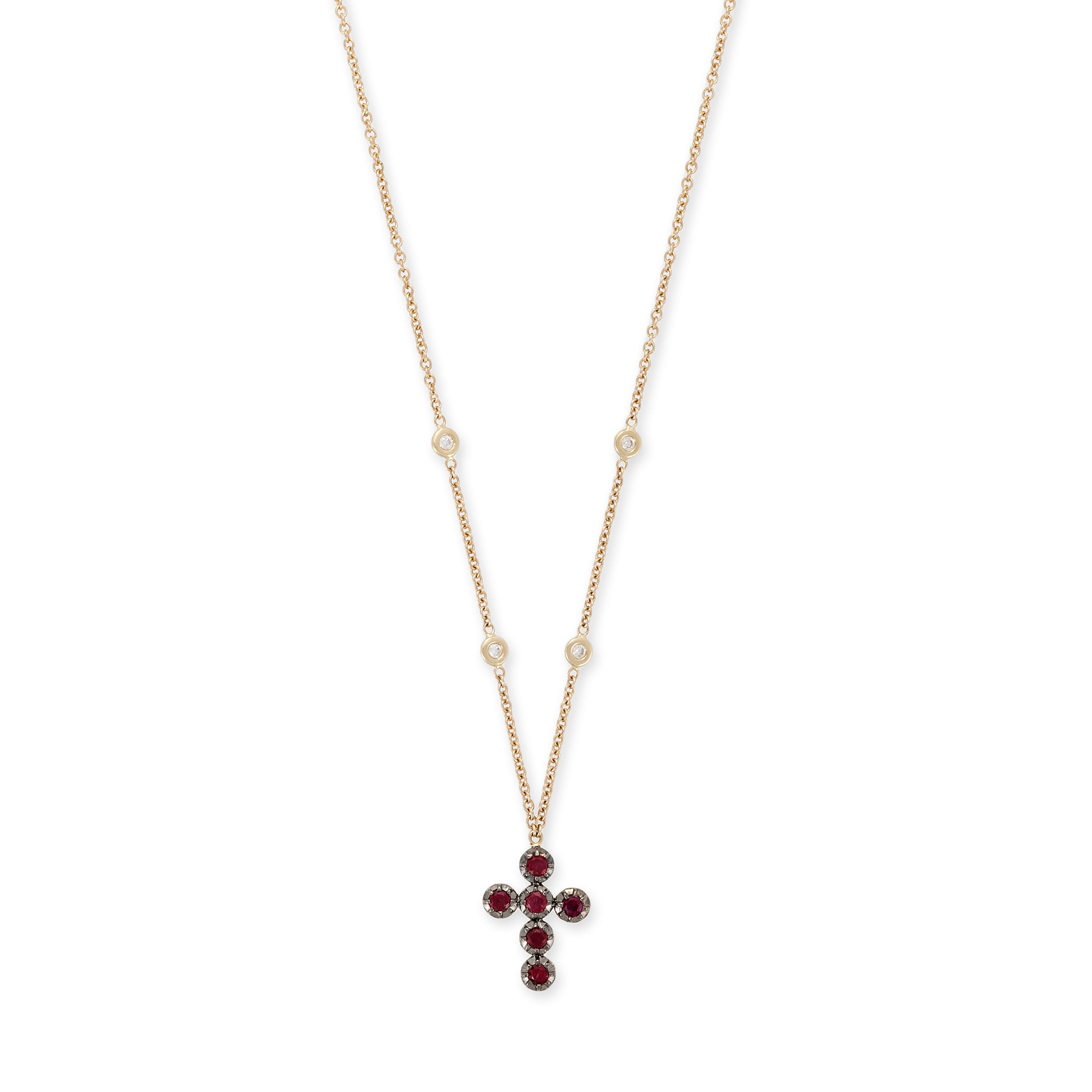 6 Sophia Ruby Cross Necklace