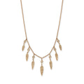 7 Graduated Hammered Elongated Teardrop + Diamond Shakers Necklace