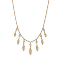 7 Graduated Hammered Marquise + Diamond Shakers Necklace