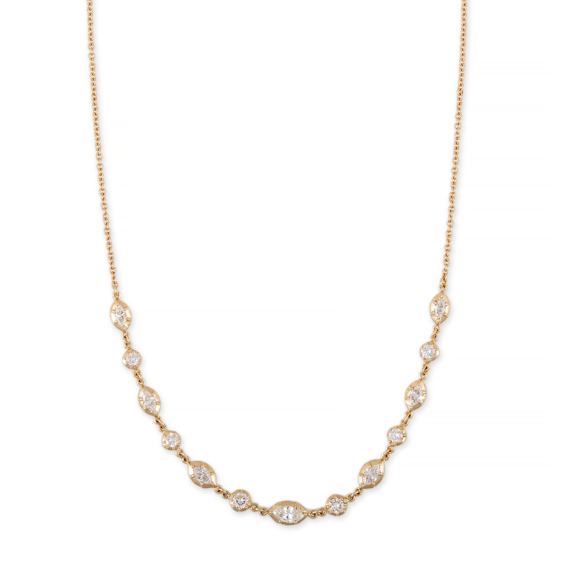 Graduated Round + Marquise Sophia Diamond Choker Necklace