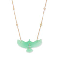 Aquamarine Marquise Chrysoprase Thunderbird Diamond Necklace