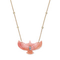 Aquamarine Marquise Pink Opal Thunderbird Diamond Necklace