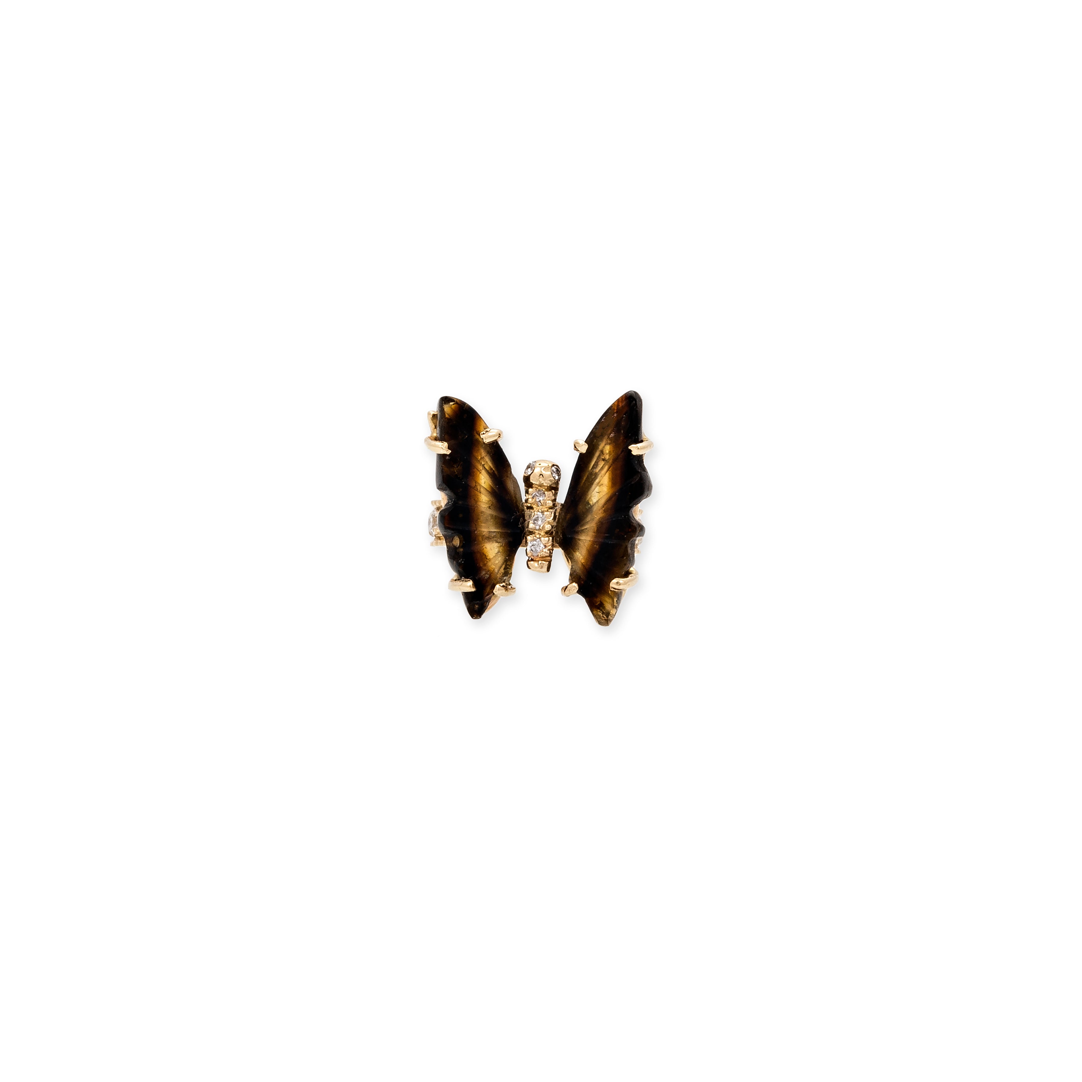 BROWN TOURMALINE BUTTERFLY PAVE EAR CUFF