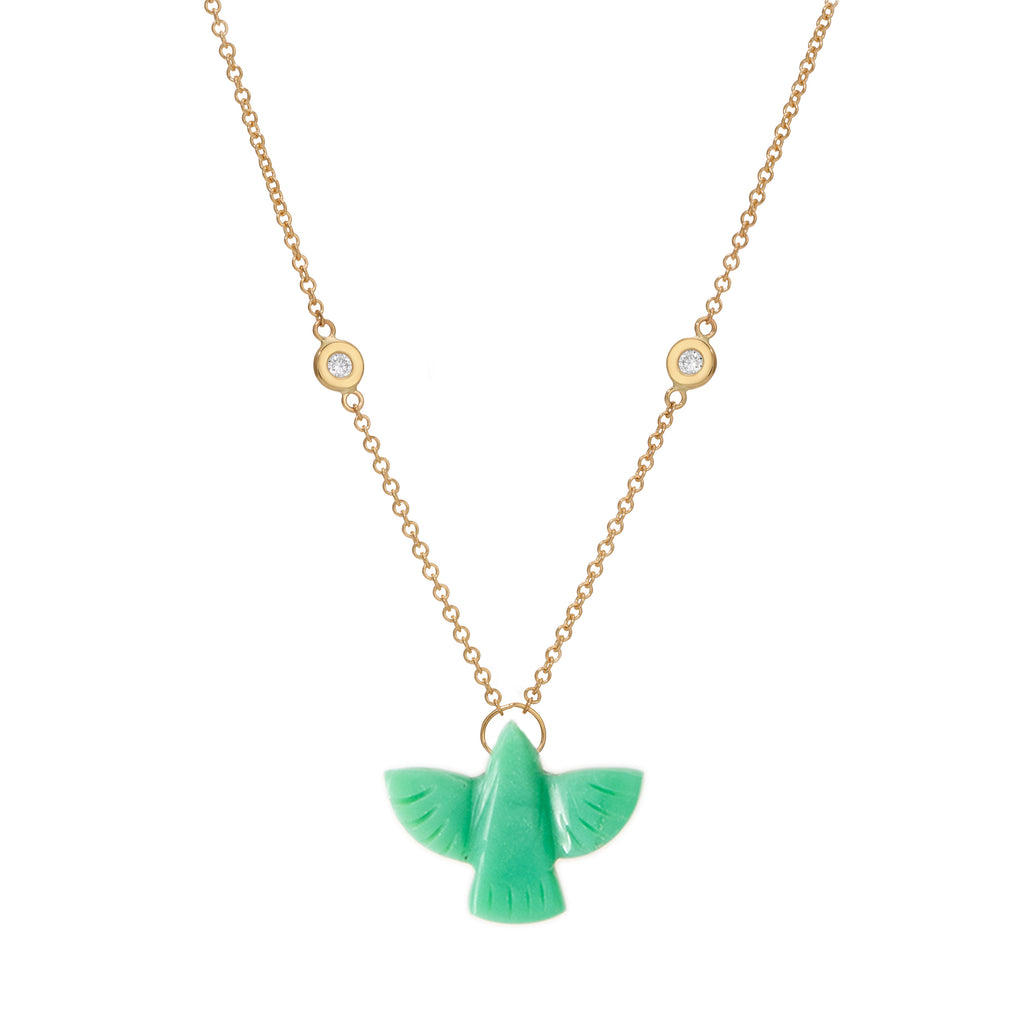 Baby Chrysoprase Thunderbird Necklace