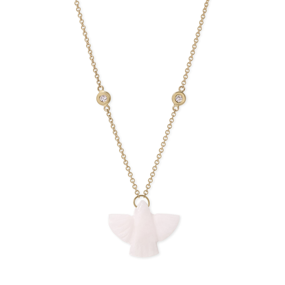 Baby White Opal Thunderbird Necklace
