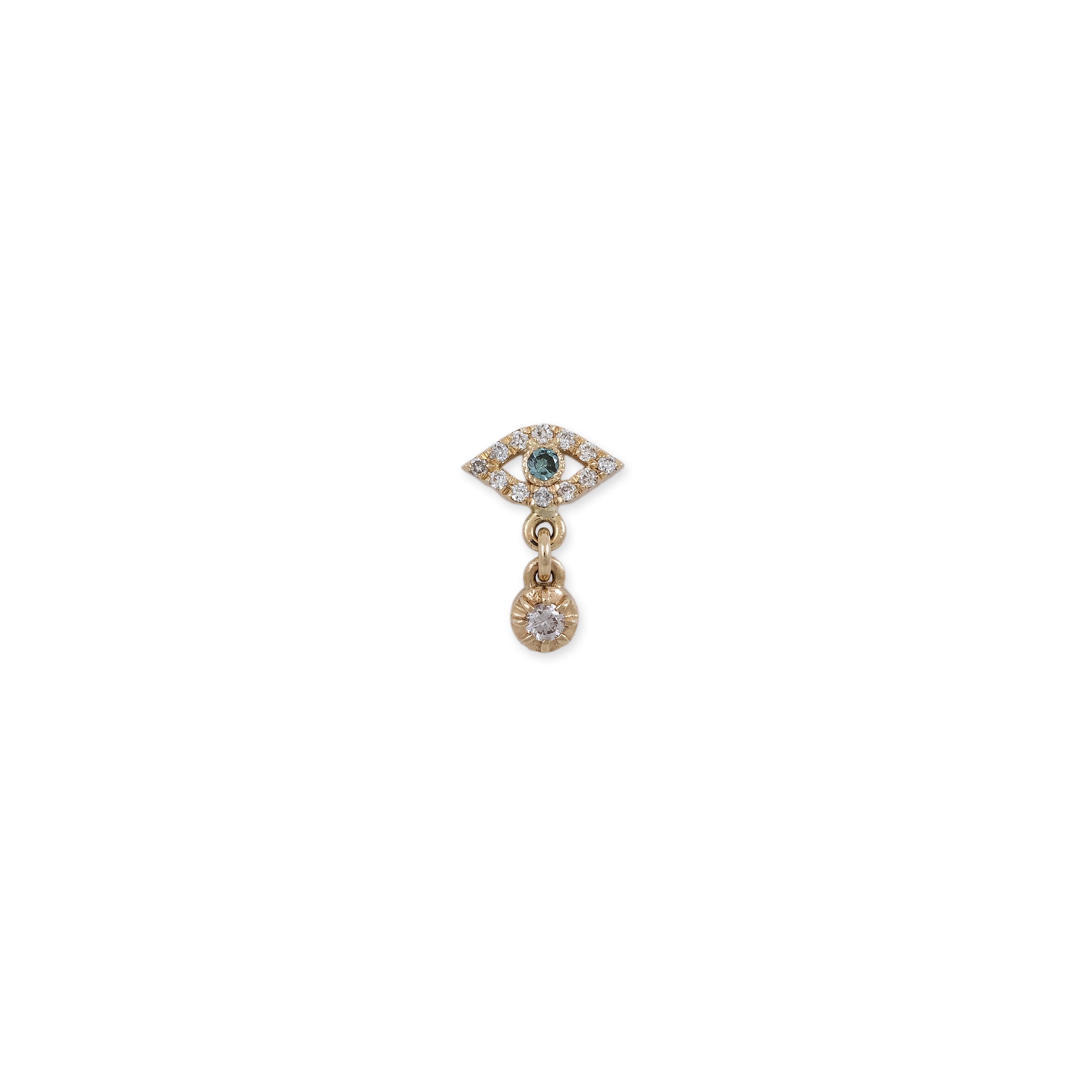 Pave Open Eye + Sophia Dia Drop Stud Earring