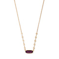 Purple Tourmaline Oval 10 Diamond Necklace