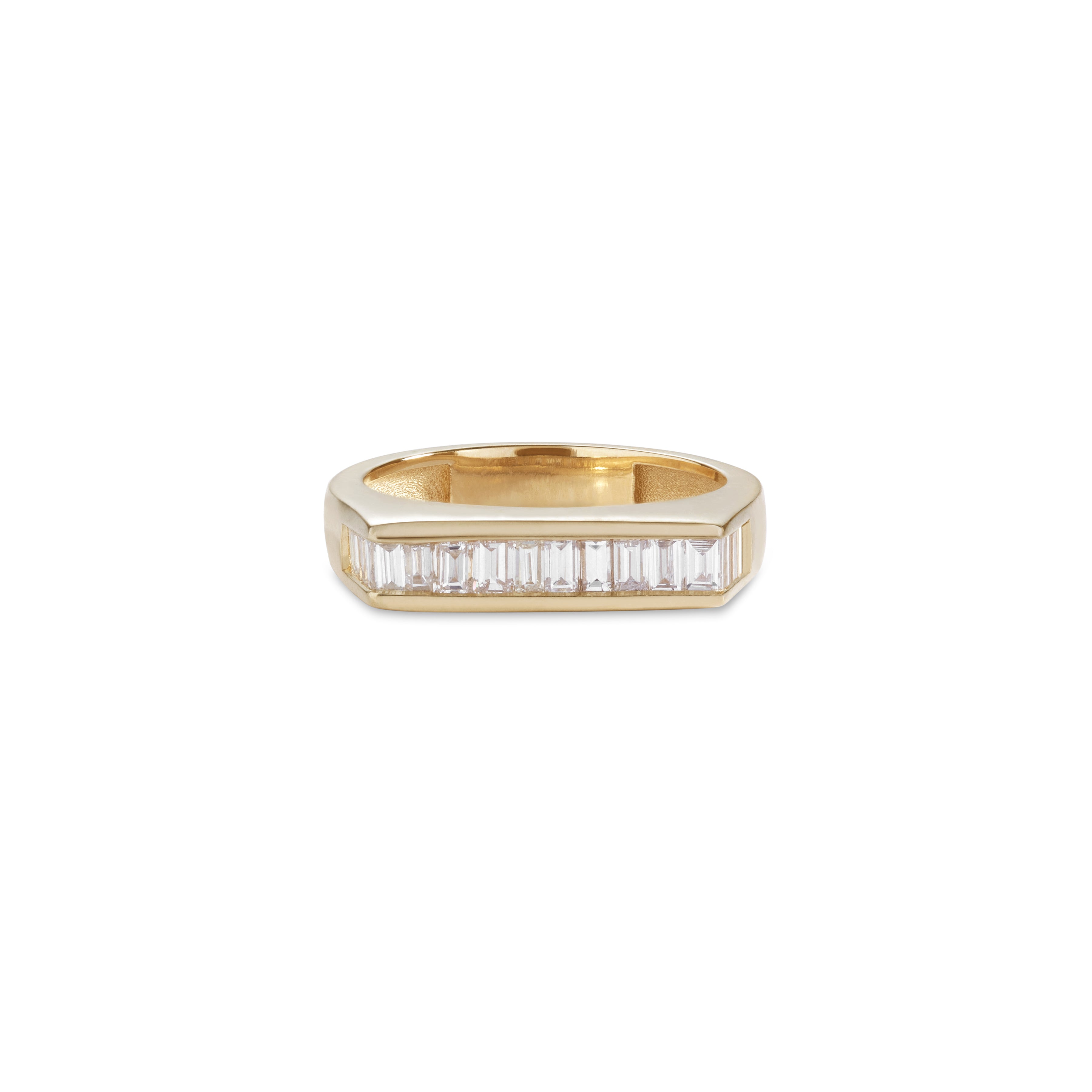 Baguette Diamond Flat Bar Pinky Ring