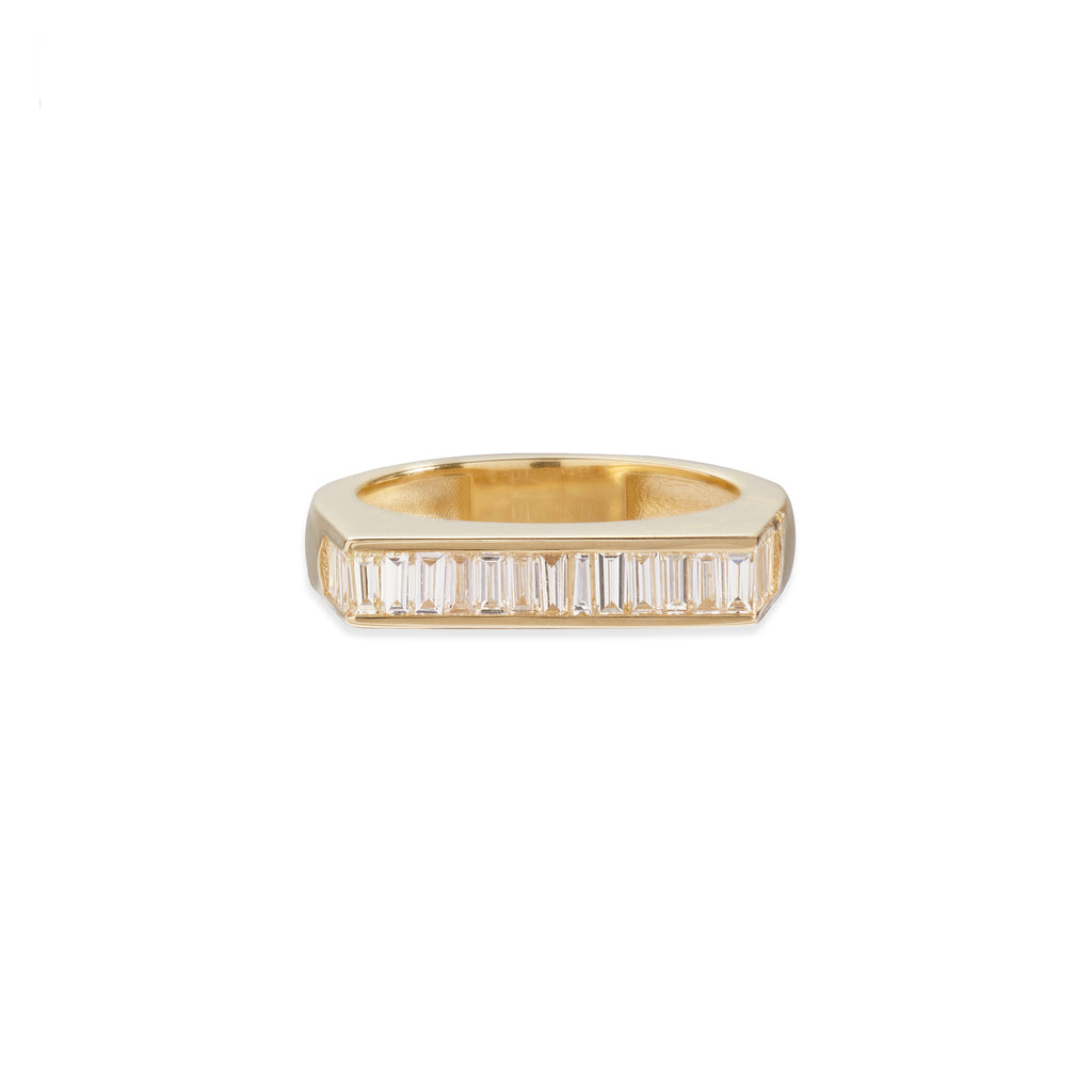 BAGUETTE DIAMOND FLAT BAR RING