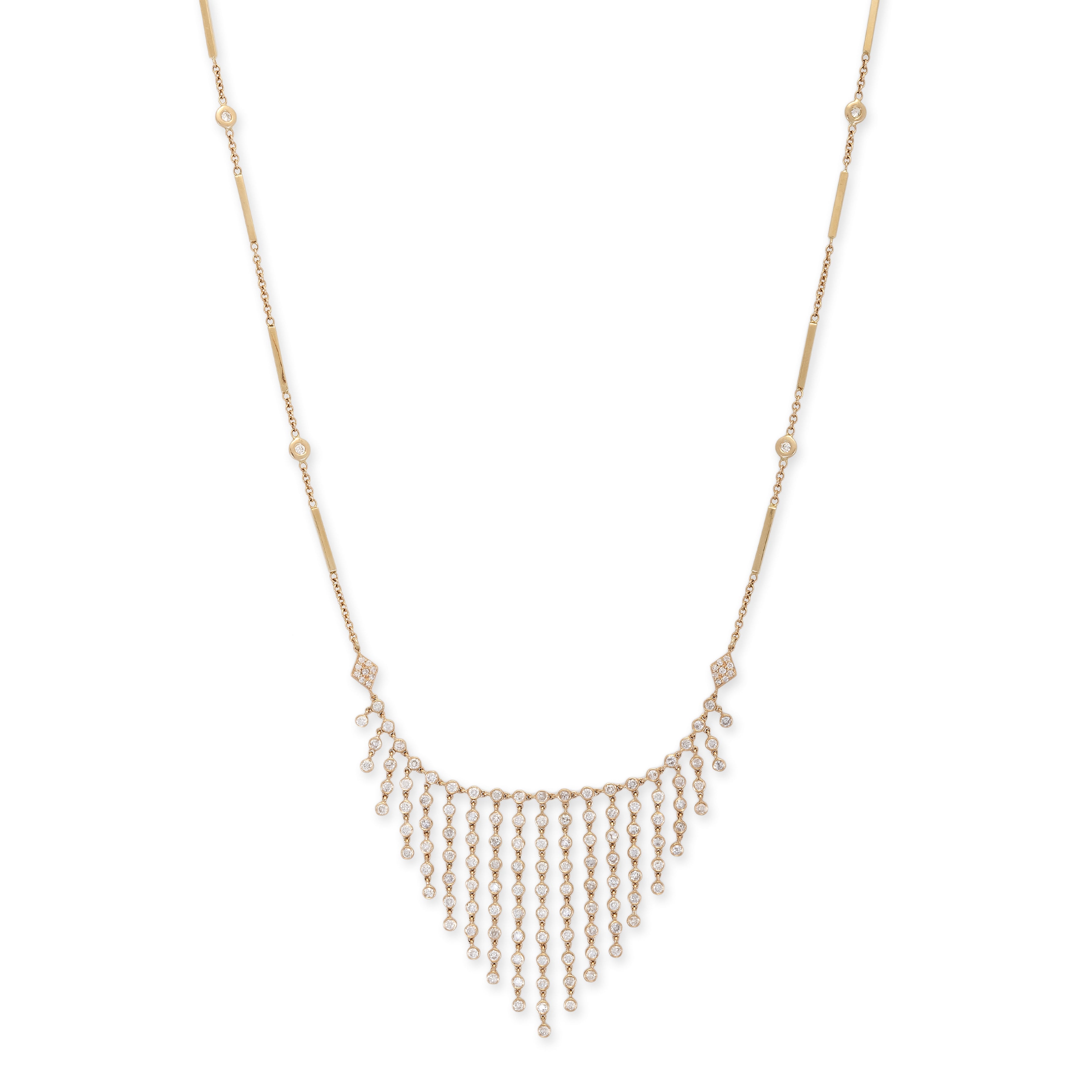 Diamond Graduated Shower Smooth Bar Belly Chain