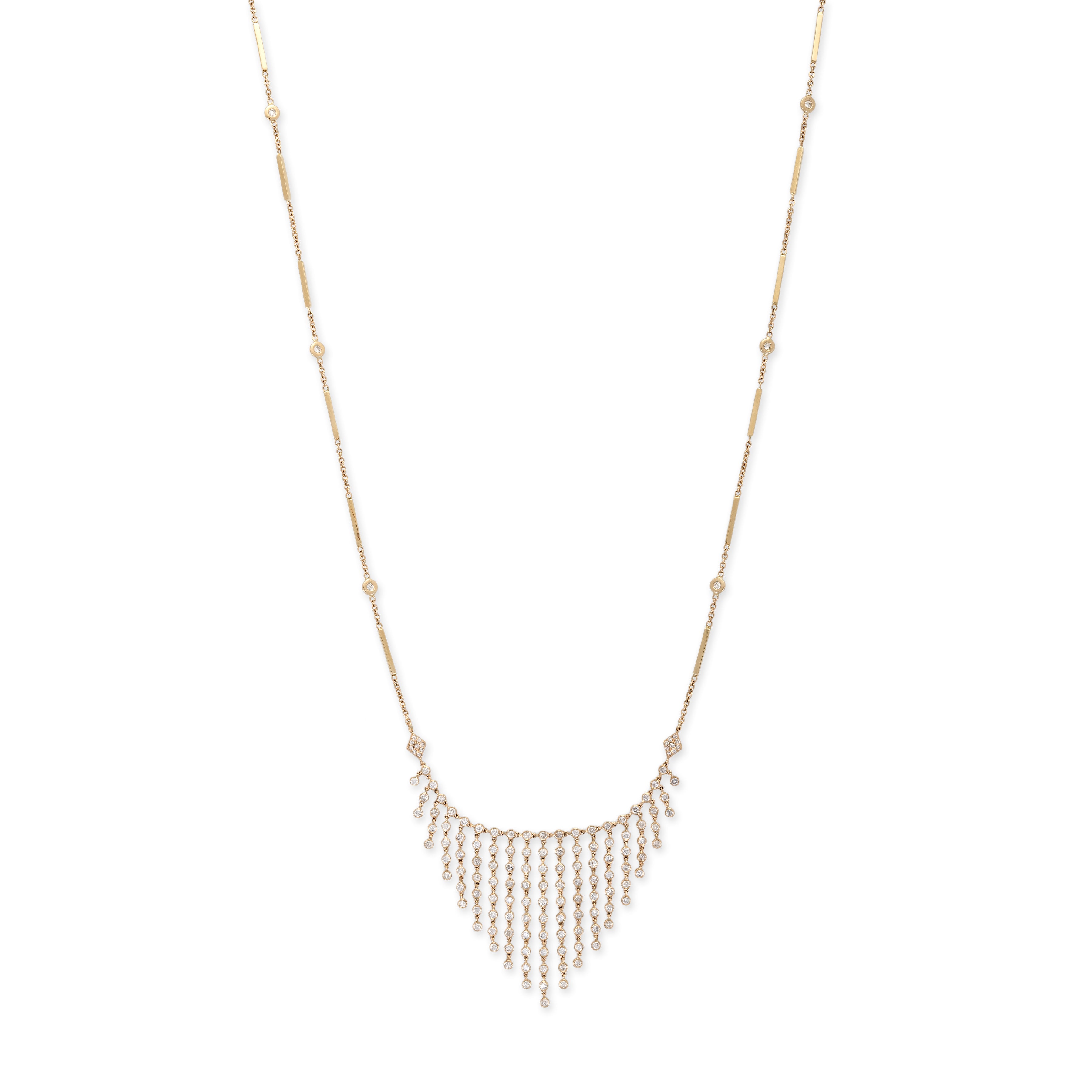 Diamond Graduated Shower Smooth Bar Belly Chain