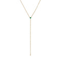 Emerald Heart Diamond Y Necklace