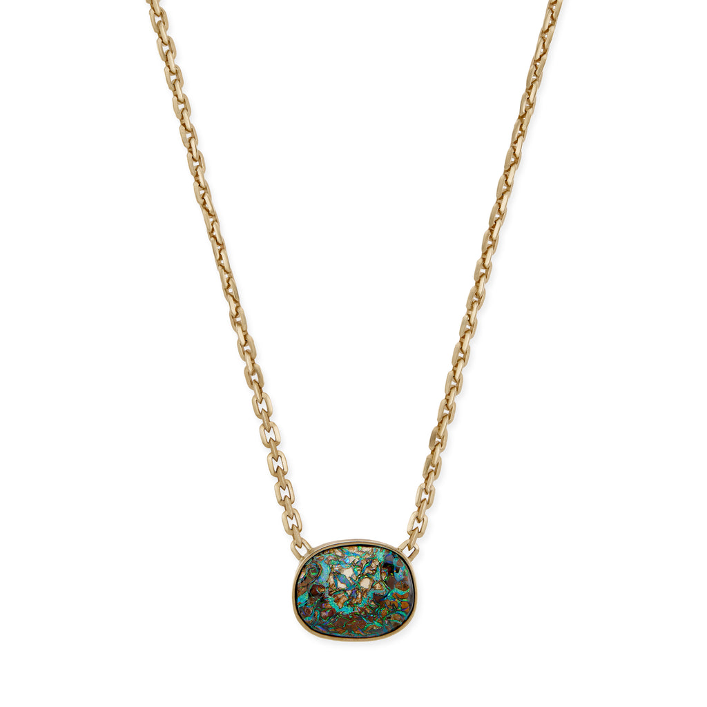 Freeform Oval Koroit Opal Moe Chain Necklace