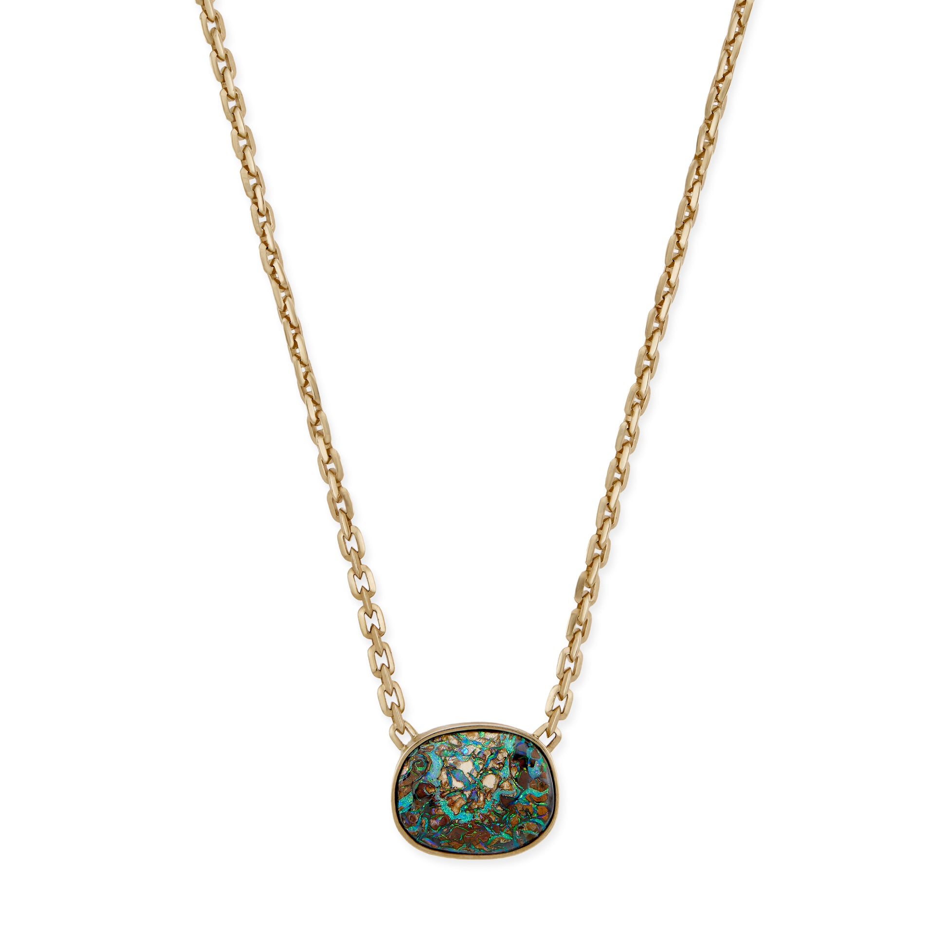 Freeform Oval Koroit Opal Moe Chain Necklace