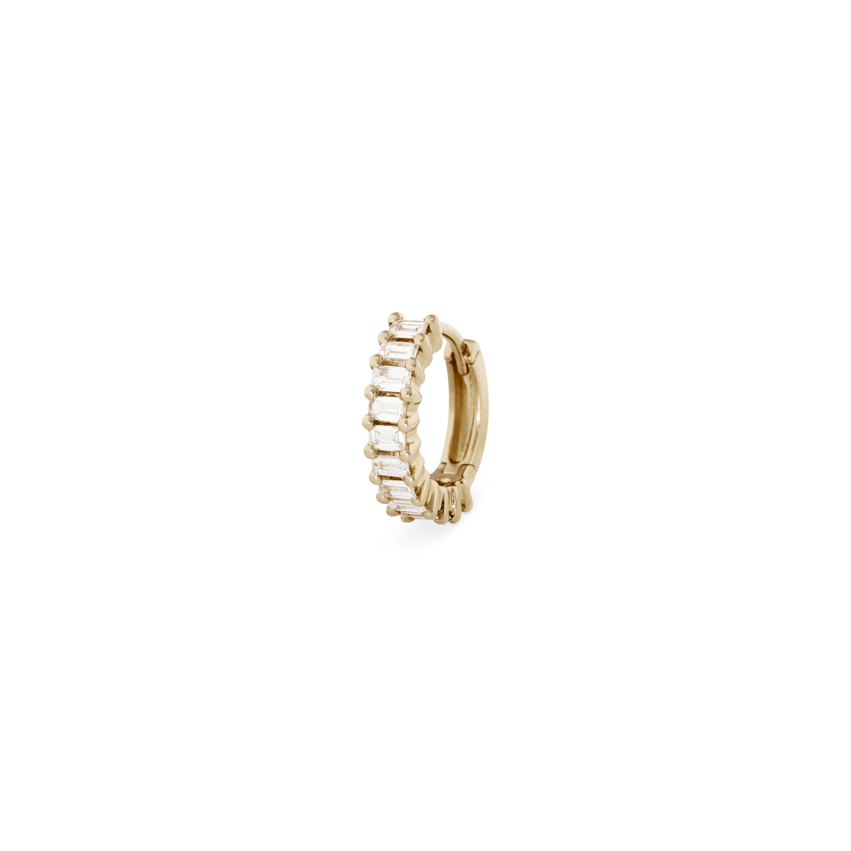Full Diamond Baguette Mini Hoops