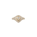 Large Teardrop Diamond Pave Signet Ring