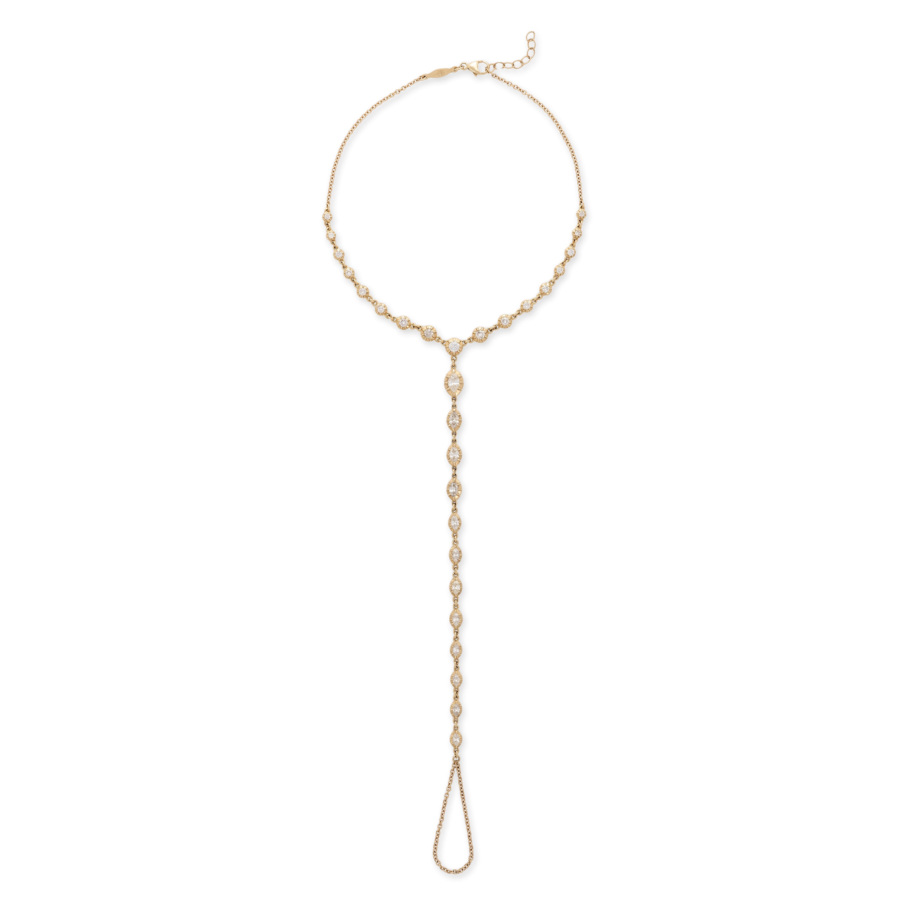 Graduated Round + Marquise Sophia Diamond Toe Anklet