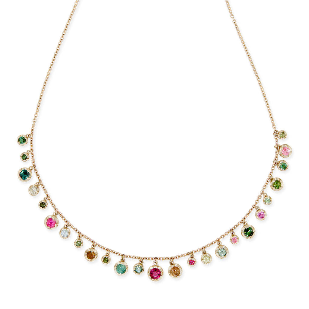 Graduated Assorted Tourmaline Alexa Shaker Necklace