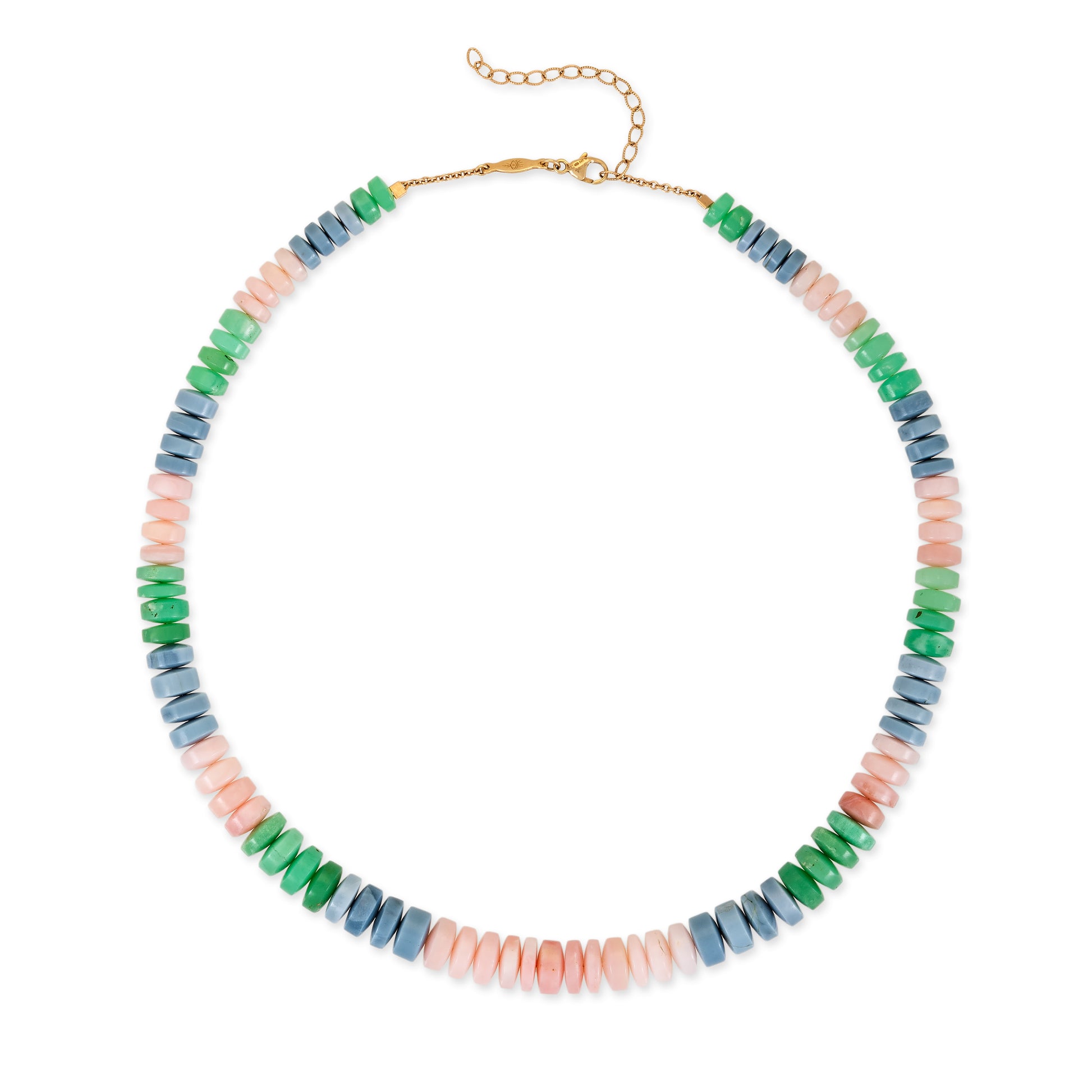 Multi Gemstone Cylinder Beaded Necklace